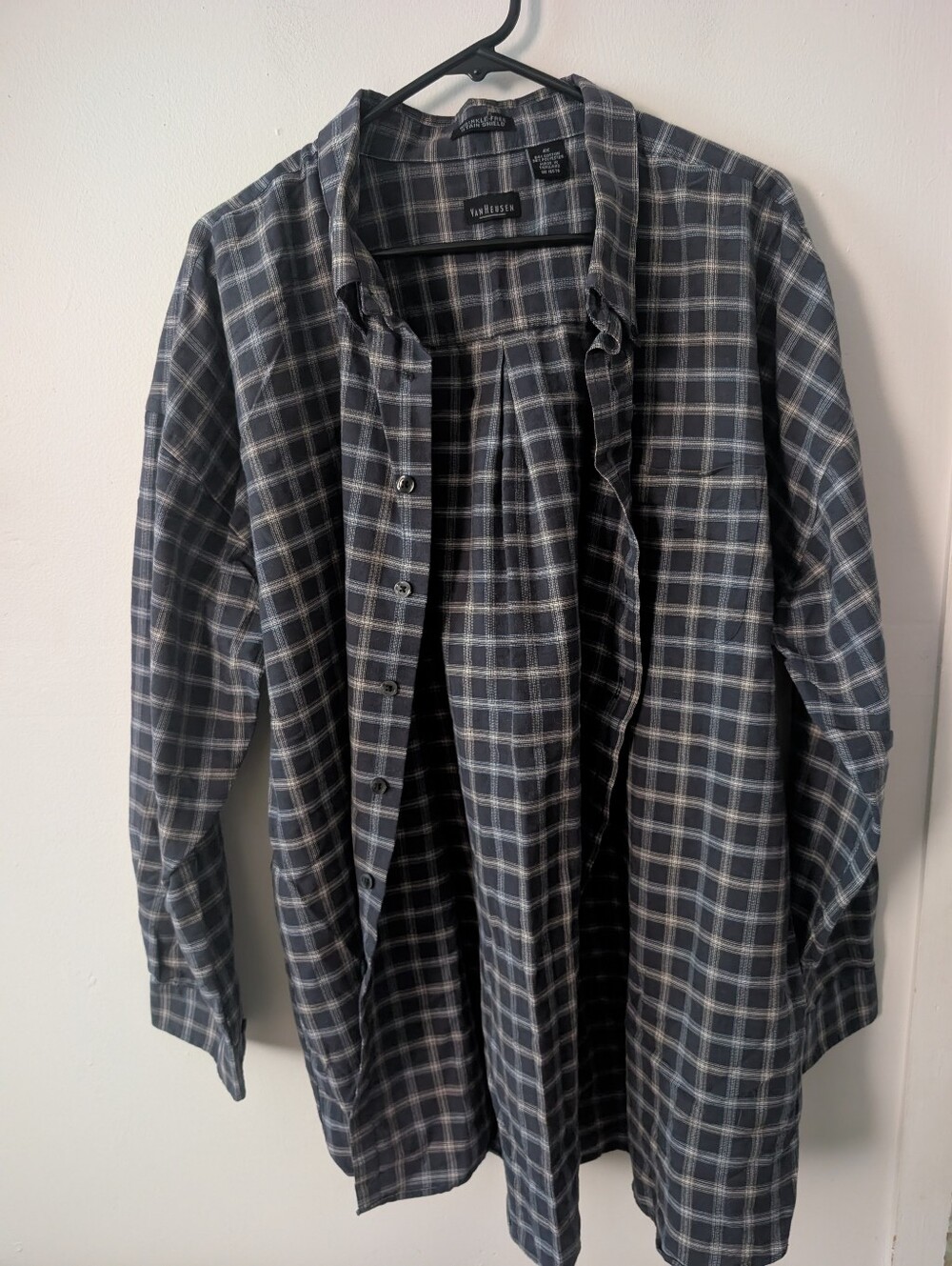 Van Heusen Cotton Blend Plaid Button Down Mens Shirt Size 4X